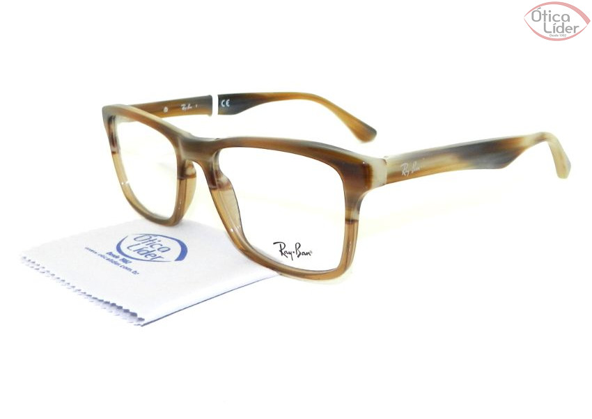 Ray-Ban RX5279 5542 55 Acetato Marrom Mesclado