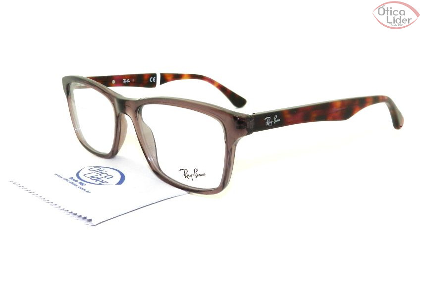 Ray-Ban RX5279 5628 55 Acetato Vinho Transparente / Mesclado
