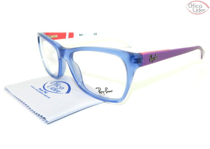 Ray-Ban RX5298 5551 53 Acetato Azul Transparente / Roxo
