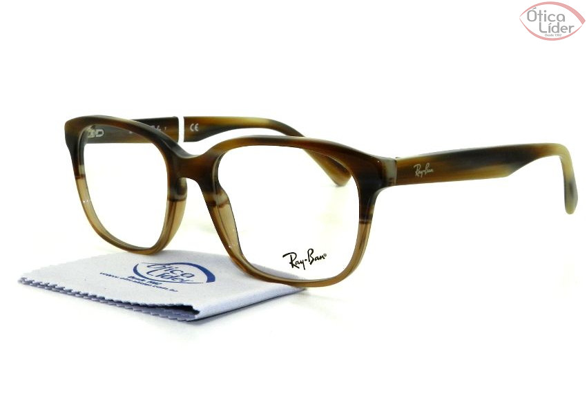 Ray-Ban RX5340 5542 53 Acetato Marrom Mesclado