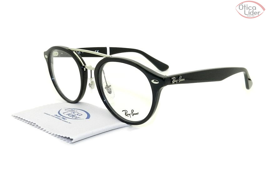 Ray-Ban RX5354 2000 50 Acetato Preto / Metal Prata