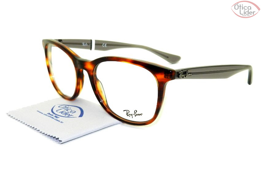 Ray-Ban RX5356 5607 54 Acetato Mesclado / Cinza Transparente