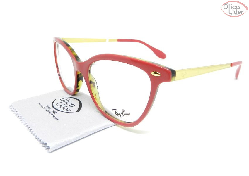 Ray-Ban RX5360 5714 54 Acetato Rosa / Demi / Metal Dourado