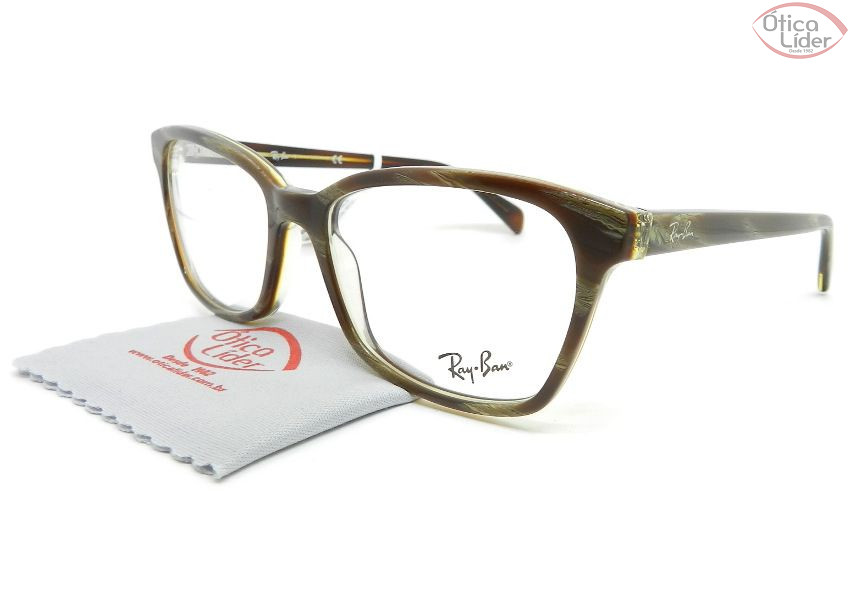 Ray-Ban RX5362 5914 54 Acetato Marrom Mesclado