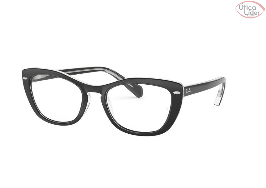 Ray-Ban RX5366 2034 54 Acetato Preto / Cristal