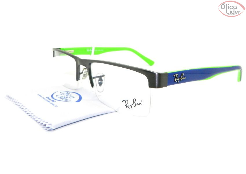 Ray-Ban RX6296l 2815 53 fny Metal / Acetato Prata / Azul / Verde