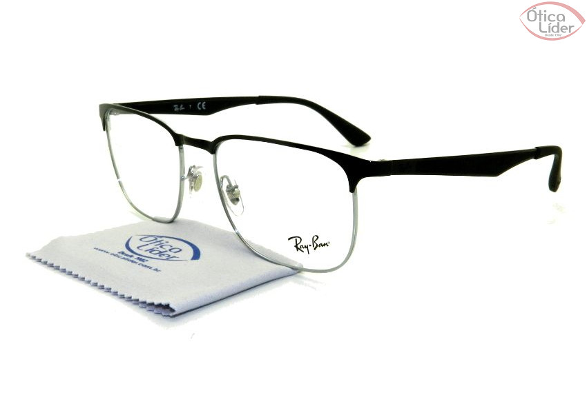 Ray-Ban RX6363 2861 54 Metal Preto / Prata