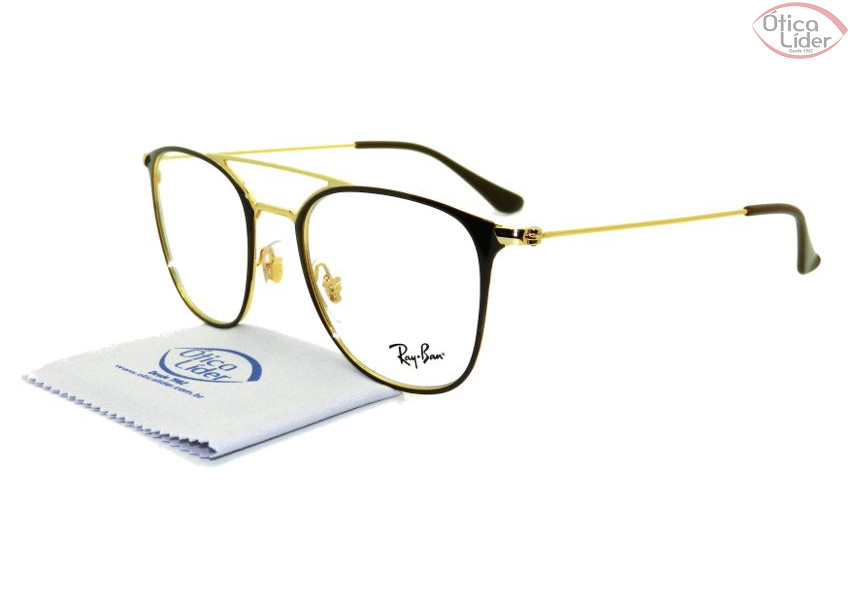 Ray-Ban RX6377 2905 50 Marrom / Metal Dourado