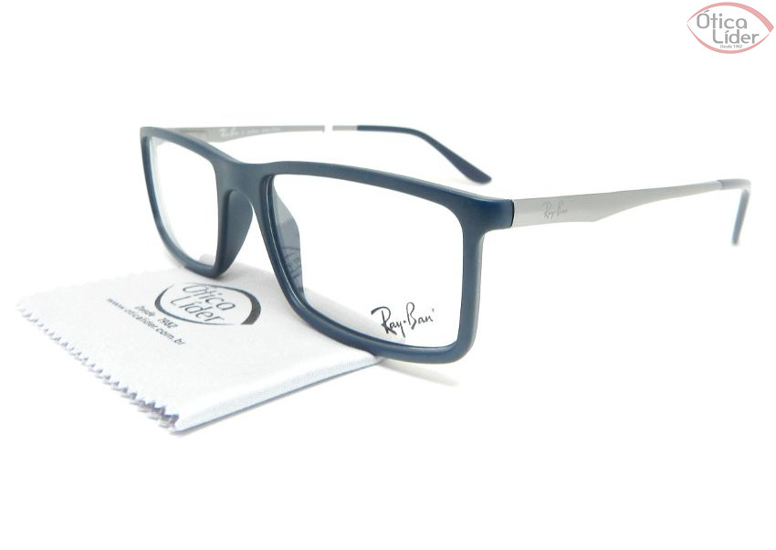 Ray-Ban RX7026l 5412 54 Acetato Azul Marinho / Metal Chumbo