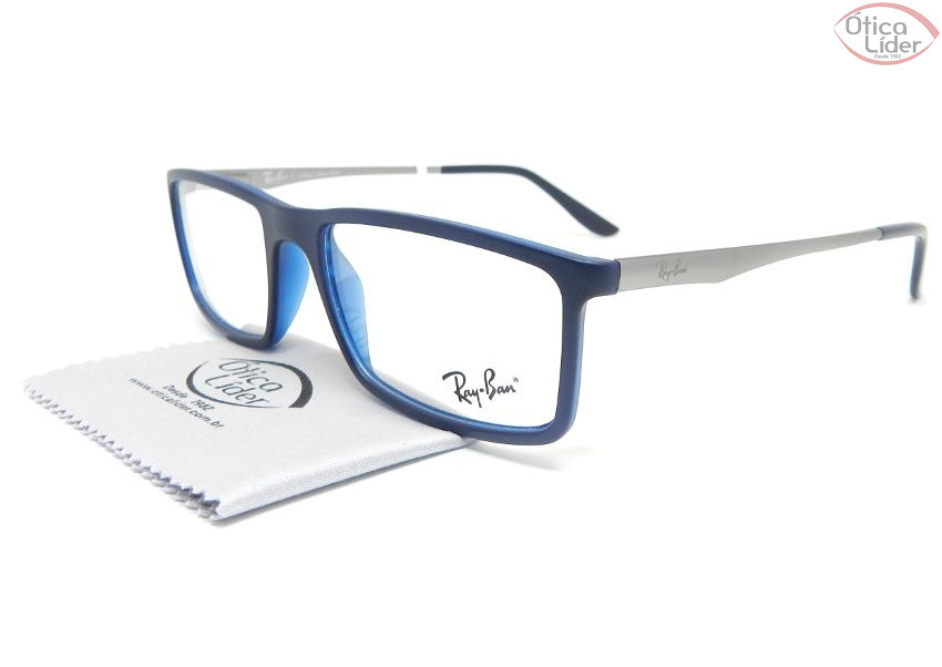 Ray-Ban RX7026l 8001 54 Acetato Azul / Metal Chumbo