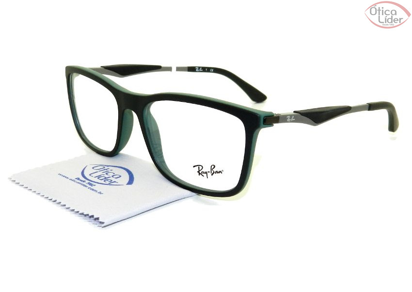 Ray-Ban RX7029 5197 55 Acetato Preto / Verde