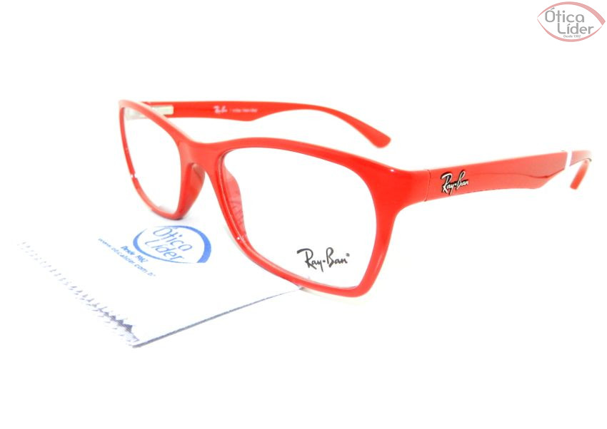 Ray-Ban RX7033l 5476 52 Acetato Vermelho