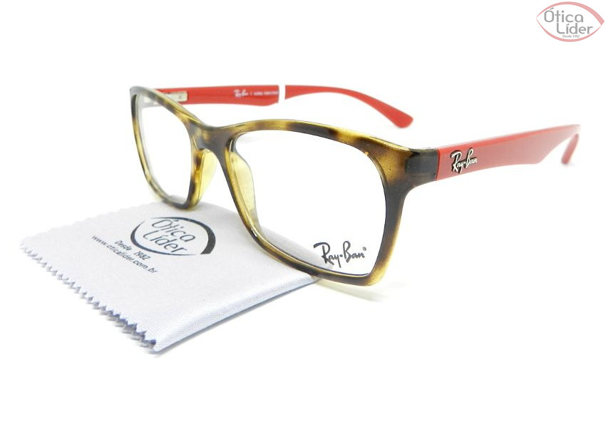 Ray-Ban RX7033l 5653 52 Acetato Demi / Vermelho