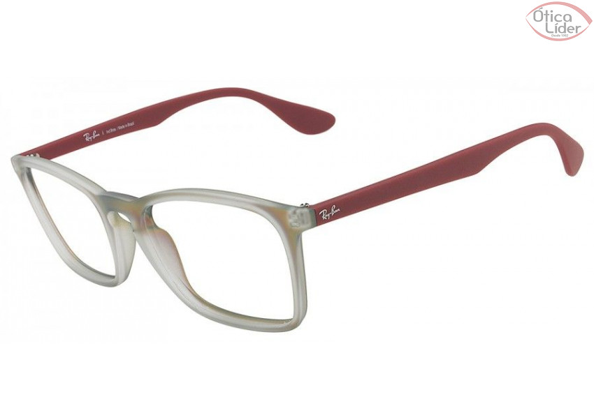 Ray-Ban RX7045l 5485 55 Acetato Vermelho