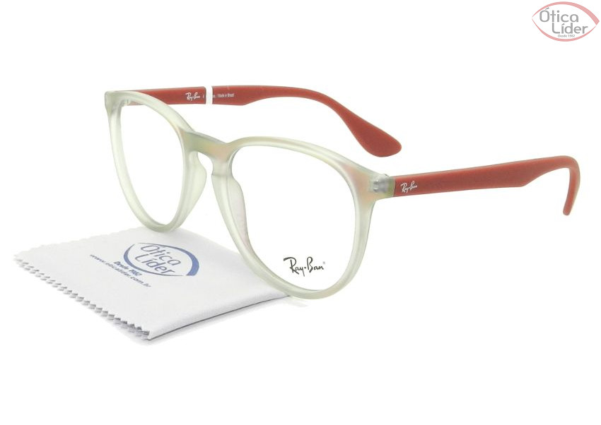 Ray-Ban RX7046l 5485 53 Erika Acetato Vermelho / Transparente