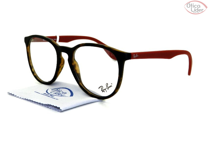 Ray-Ban RX7046l 5662 51 Erika Acetato Tartaruga / Vermelho