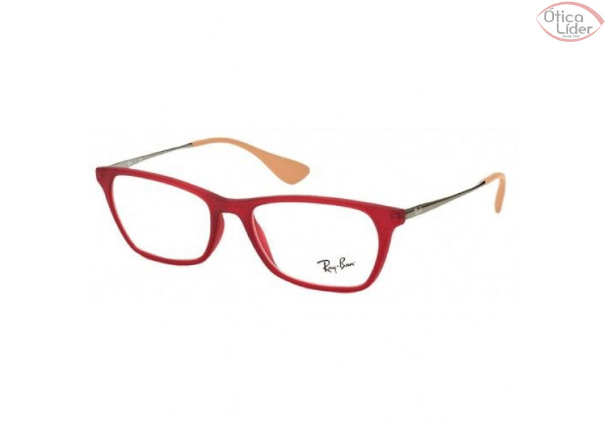 Ray-Ban RX7053l 5525 54 Acetato Vermelho / Bege