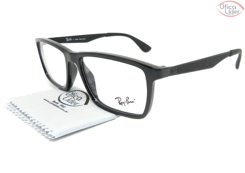 Ray-Ban RX7056l 2000 55 Acetato / Metal Preto