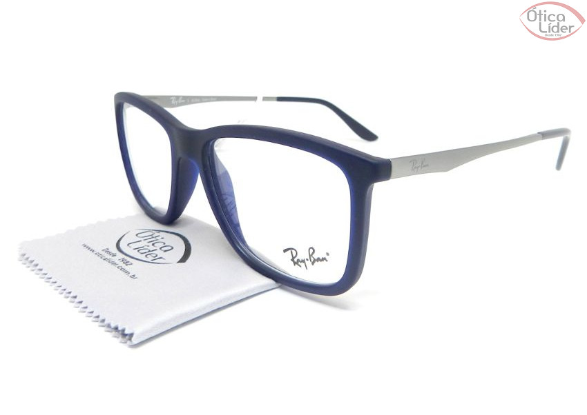 Ray-Ban RX7061l 5451 54 Acetato Azul / Metal Prata