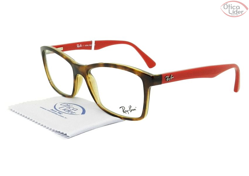 Ray-Ban RX7095l 5653 53 Acetato Demi / Vermelho