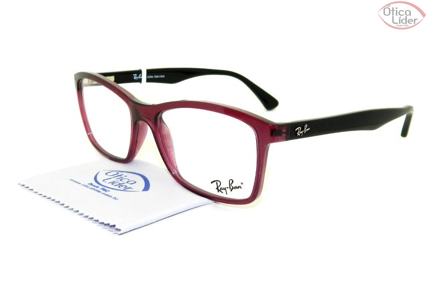 Ray-Ban RX7095l 5655 53 Acetato Vinho / Preto