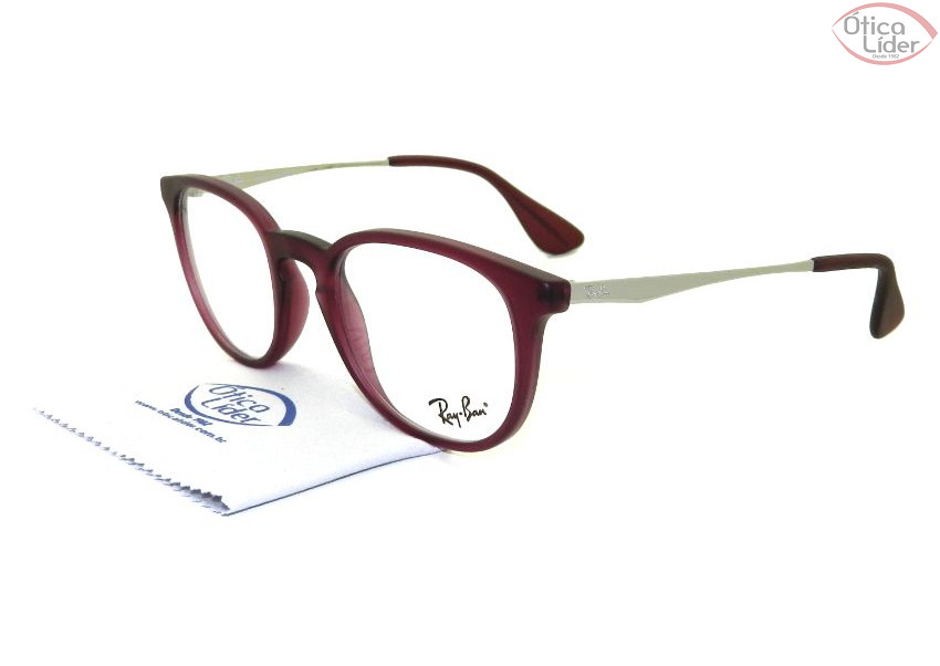 Ray-Ban RX7099l 5477 49 Acetato Vinho / Metal Prata