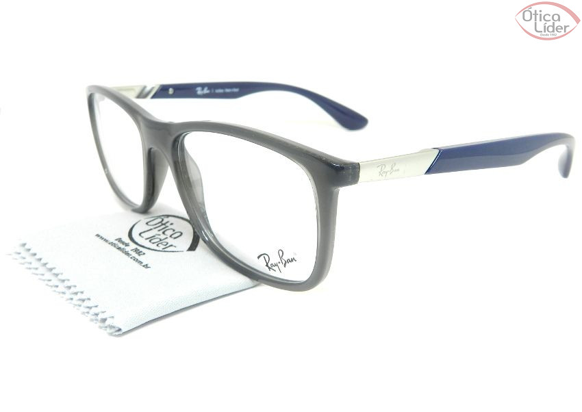 Ray-Ban RX7105l 5694 55 Acetato Cinza / Azul