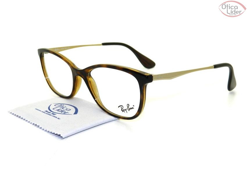 Ray-Ban RX7106l 5999 53 Acetato Mesclado / Dourado