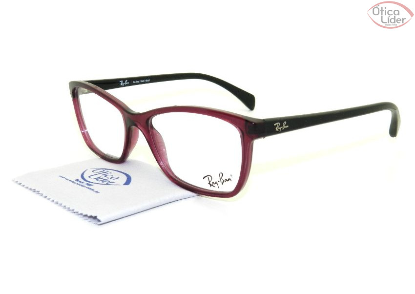 Ray-Ban RX7108l 5445 53 Acetato Vinho / Preto