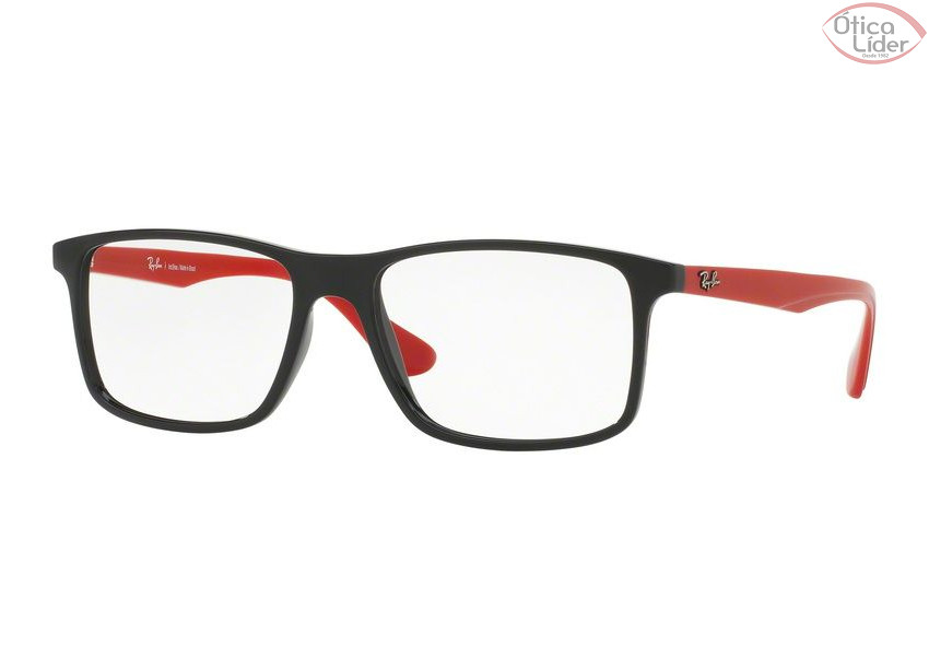 Ray-Ban RX7120l 5658 55 Acetato Preto / Vermelho