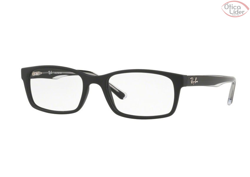 Ray-Ban RX7122l 5196 53 Acetato Preto Fosco / Cristal