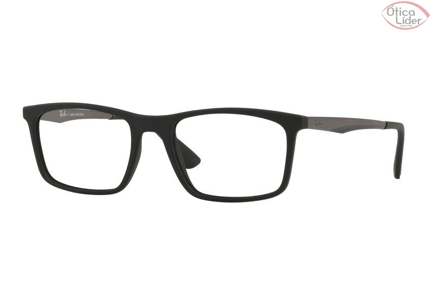 Ray-Ban RX7134l 5826 53 Acetato Preto / Metal Grafite