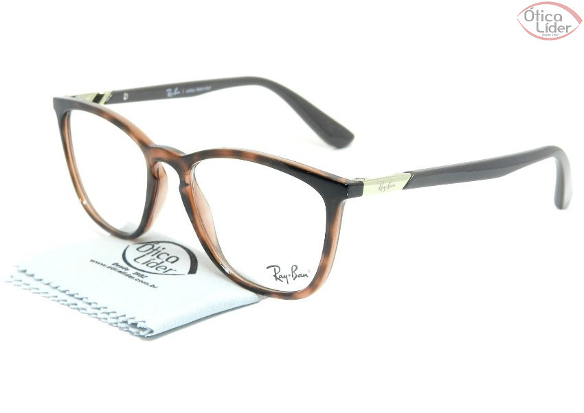 Ray-Ban RX7136l 5741 52 Acetato Mesclado / Marrom