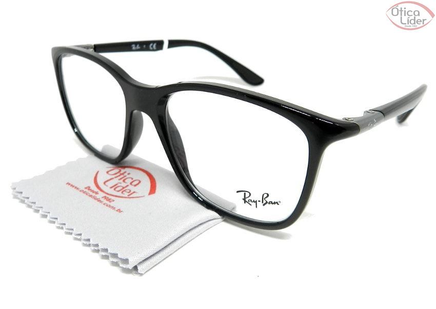 Ray Ban RX7143 2000 53 Acetato Preto ate 20 de Desconto na Otica Lider
