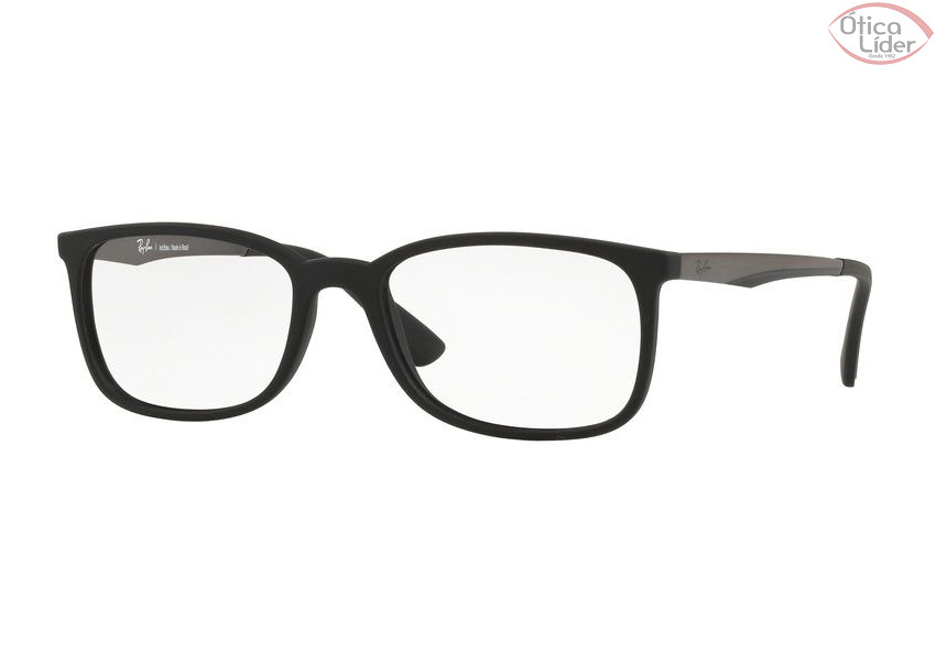 Ray-Ban RX7154l 5826 54 Acetato Preto / Metal Grafite