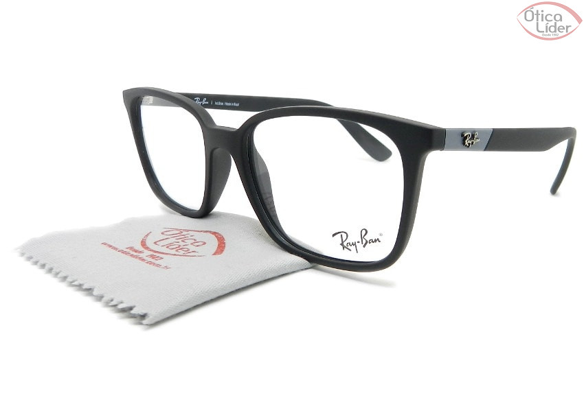 Ray-Ban RX7167l 5196 53 Acetato Preto fosco