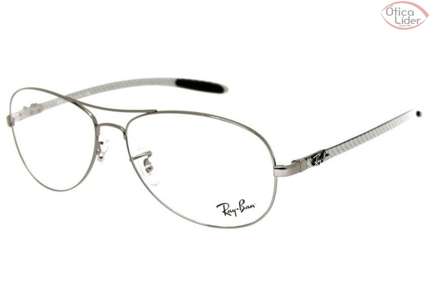 Ray-Ban RX8403 2502 56 Prata Metal / Fibra de Carbono