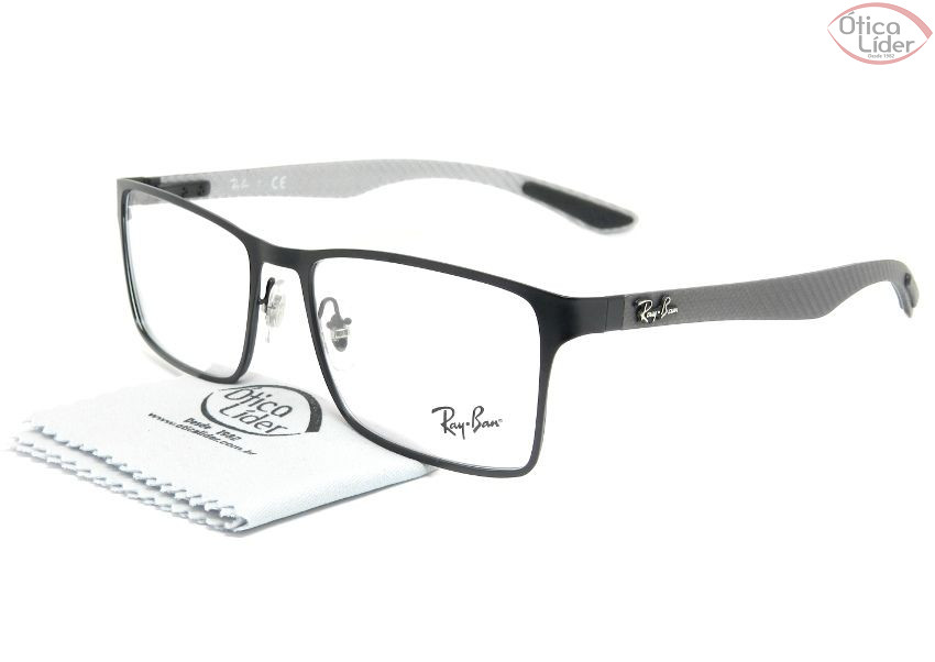 Ray-Ban RX8415 2503 55 Metal Preto / Fibra de Carbono Cinza