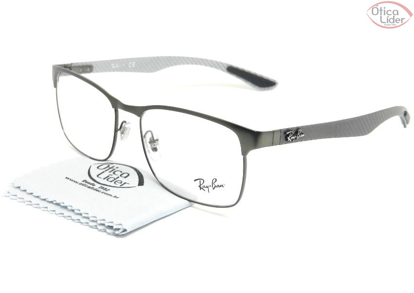 Ray-Ban RX8416 2620 55 Metal Preta / Fibra de Carbono Cinza