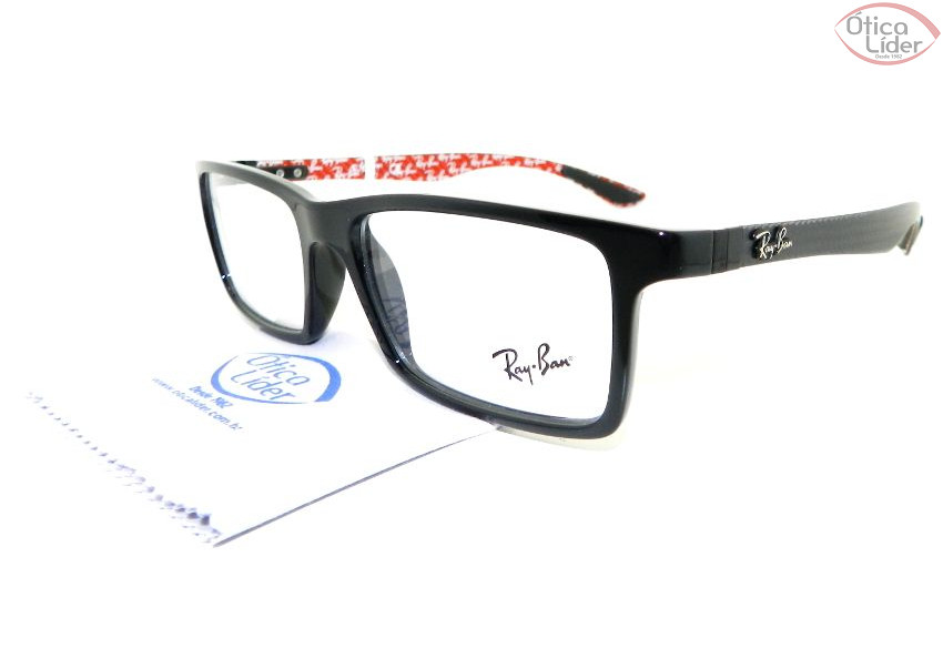 Ray-Ban RX8901 2000 55 Acetato Preto / Vermelho