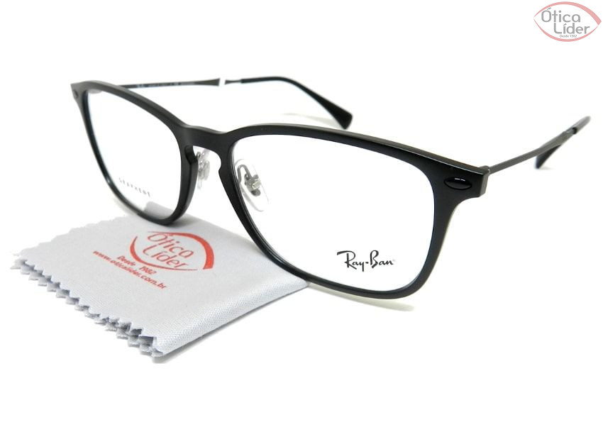 Ray-Ban RX8953 8025 56 Acetato Preto / Graphene Chumbo