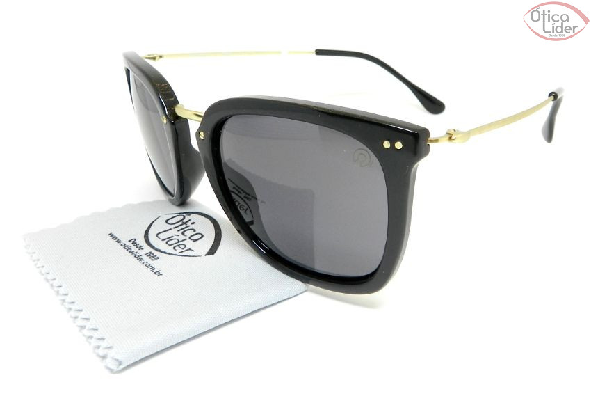 Secret SE 96636002 51 Patti Acetato Preto / Metal Dourado