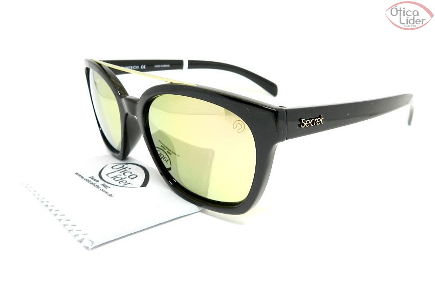 Secret SE 9663700293 54 Debbie Acetato Preto / Metal Dourado Espelhado