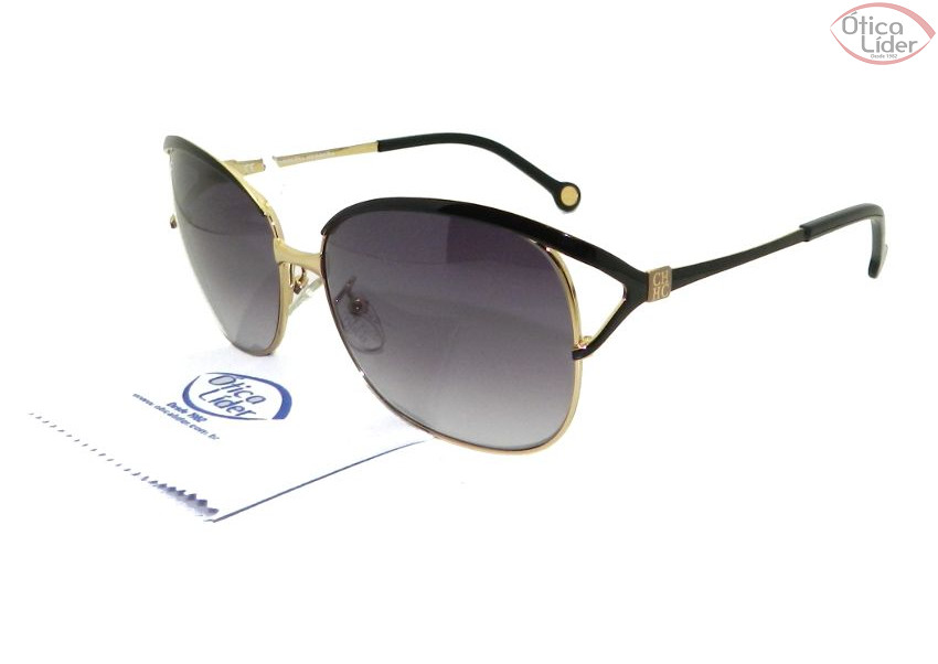 Carolina Herrera SHE 033 0301 62 Metal Preto / Dourado Polarizado