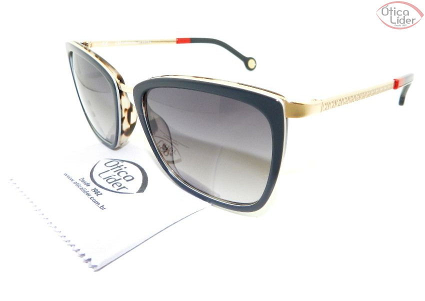Carolina Herrera SHE 068 300f 54 Acetato Cinza/ Dourado