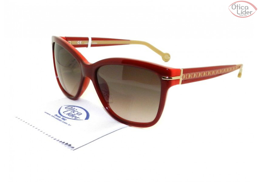 Carolina Herrera SHE 575 09ry 57 Acetato Vermelho Polarizado