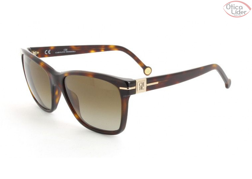 Carolina Herrera SHE 606 04ap 55 Acetato Preto / Mesclado Polarizado