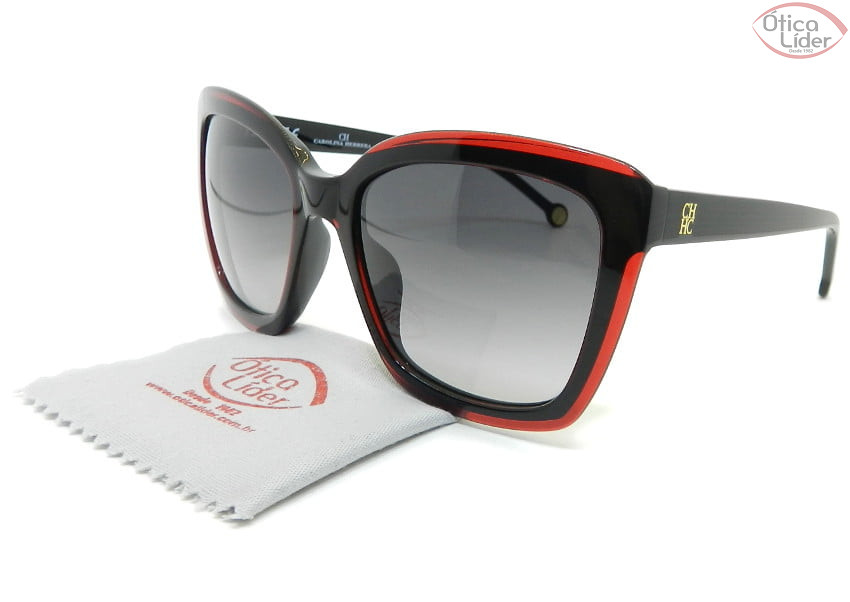 Carolina Herrera SHE788 col.01cp 55 Acetato Preto / Vermelho