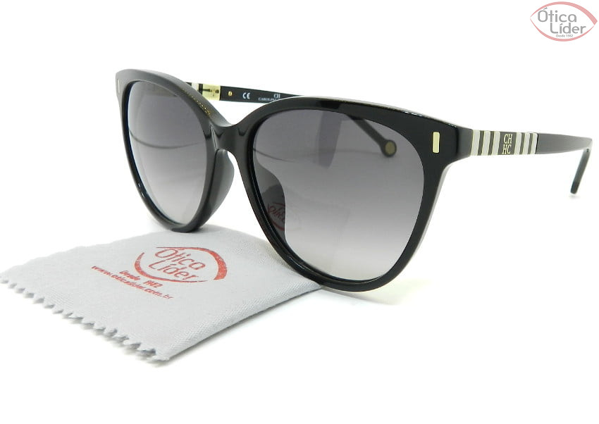 Carolina Herrera SHE829 col.0700 56 Acetato Preto / Dourado