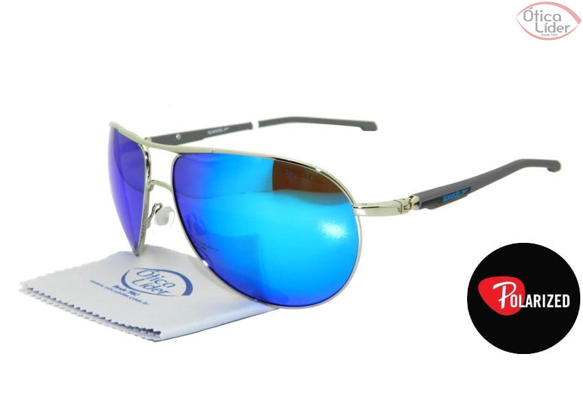 Speedo SP 3029 18j 61 Aviador Metal Prata Espelhado Azul Polarizado